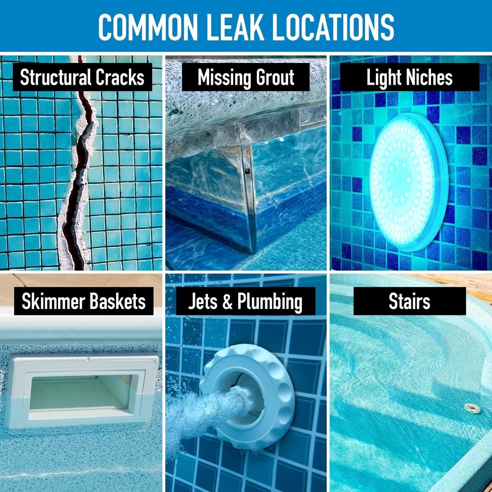 Pool Leak Detection Dye Kit, 8oz Blue, 2 Applicators