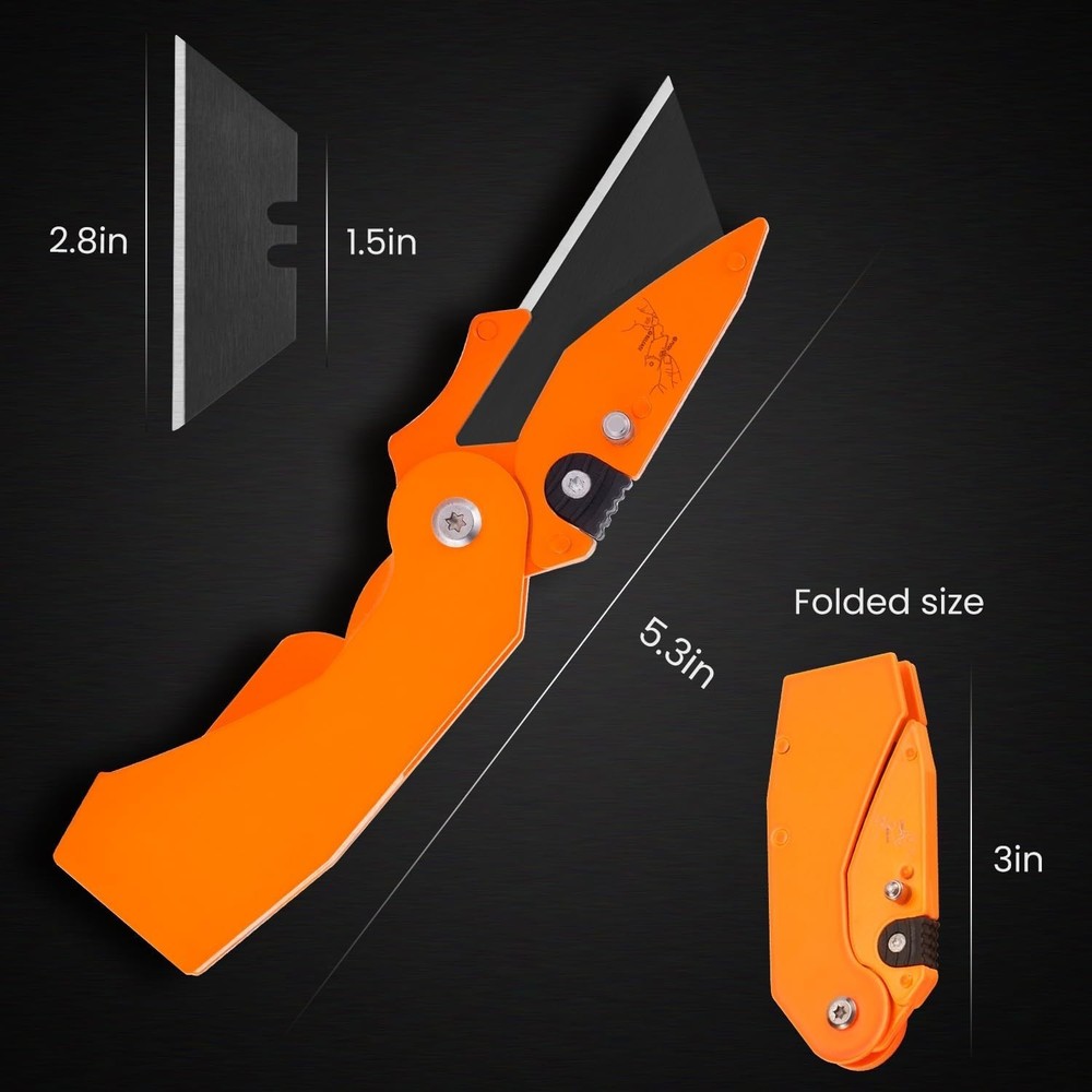 6-Pack Folding Utility Knife Set - Quick-Change Box Cutter for Versatile Use