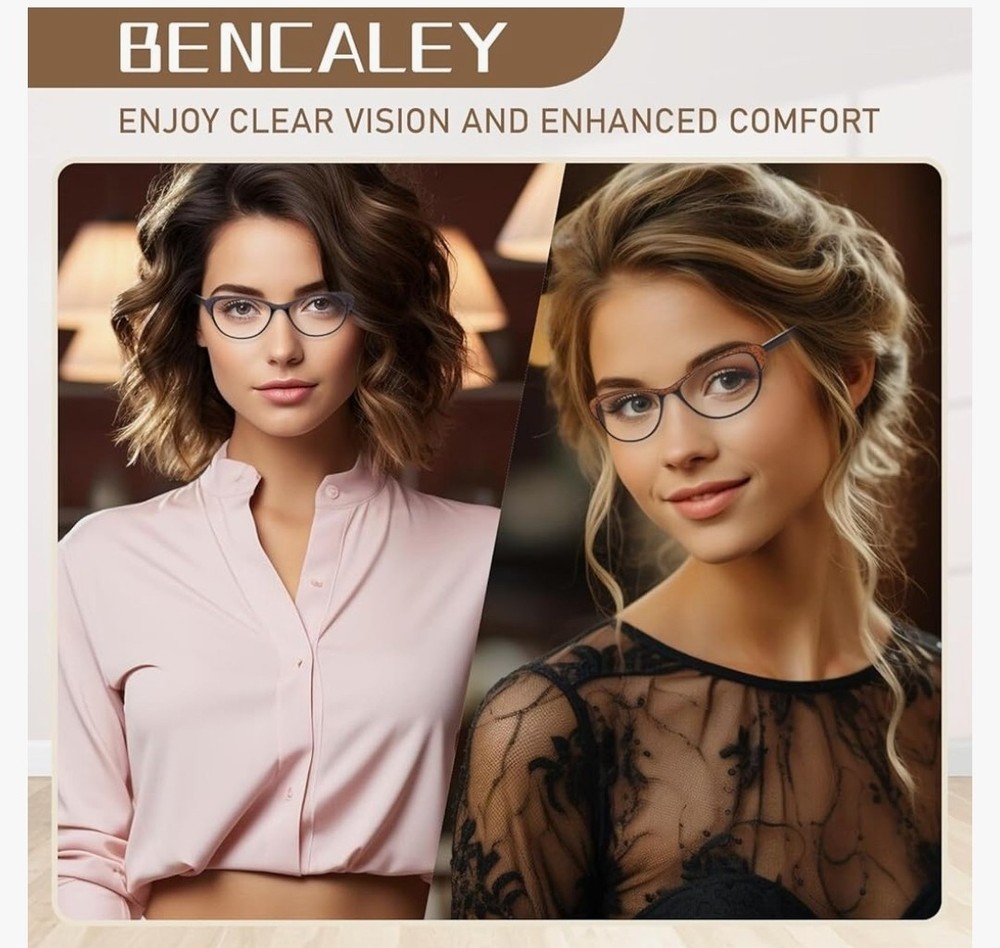 3 Pack 1.75x Reading Glasses Blue Light Blocking Stylish Cat Eye Computer Read