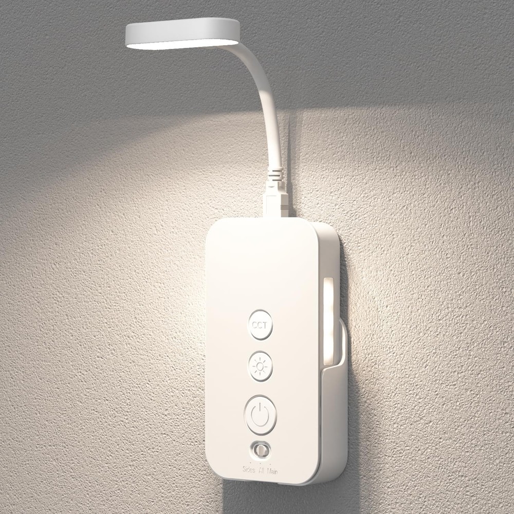 Wall Mounted Reading Light Dimmable LED Book Lights Timer Gooseneck USB White