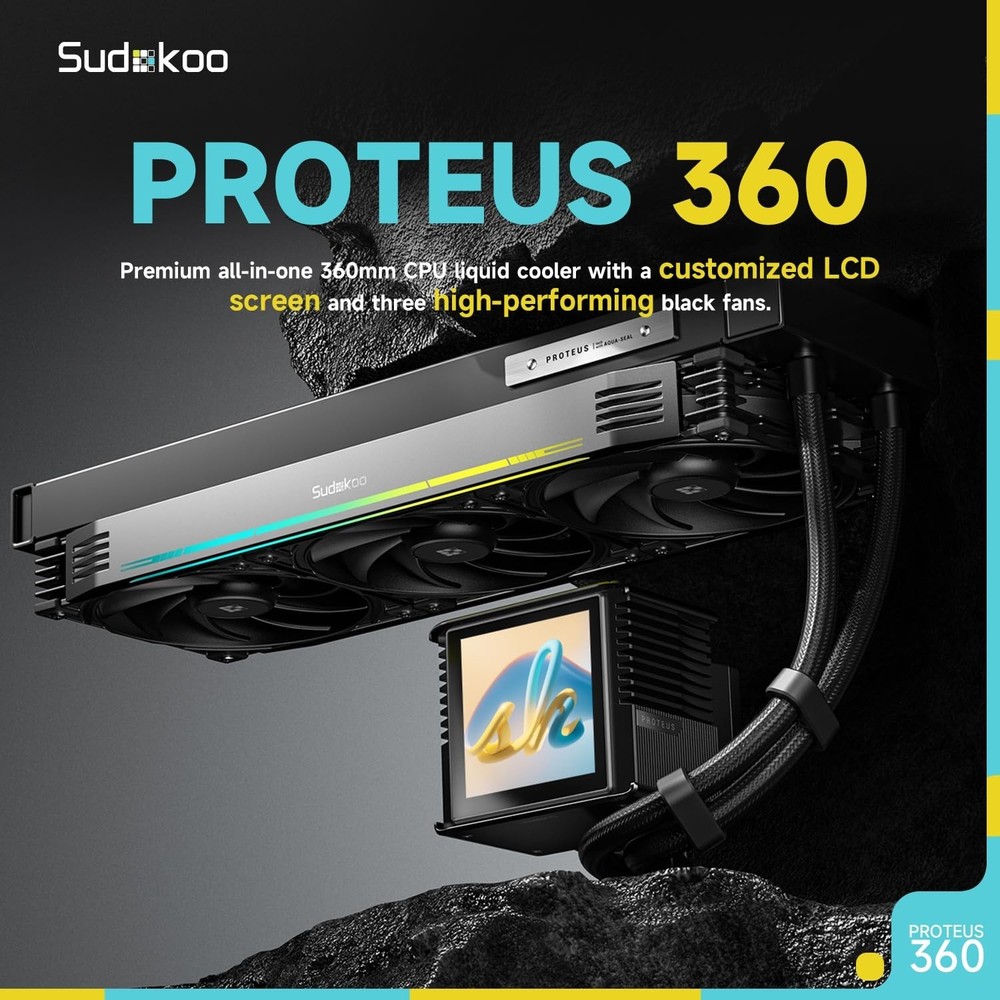 Sudokoo Proteus 360 AIO LCD Liquid CPU Cooler (OPEN BOX)