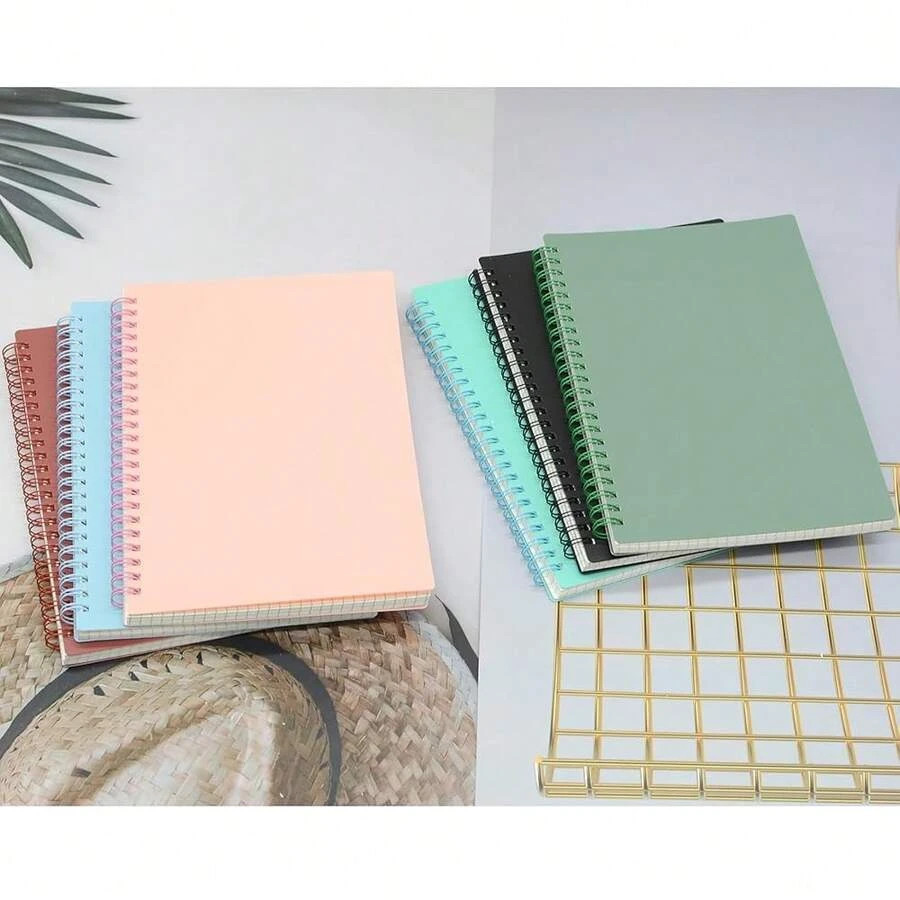 NEW Spiral Notebook 6 Pcs A5 Hardcover Graph Paper 80 Sheets