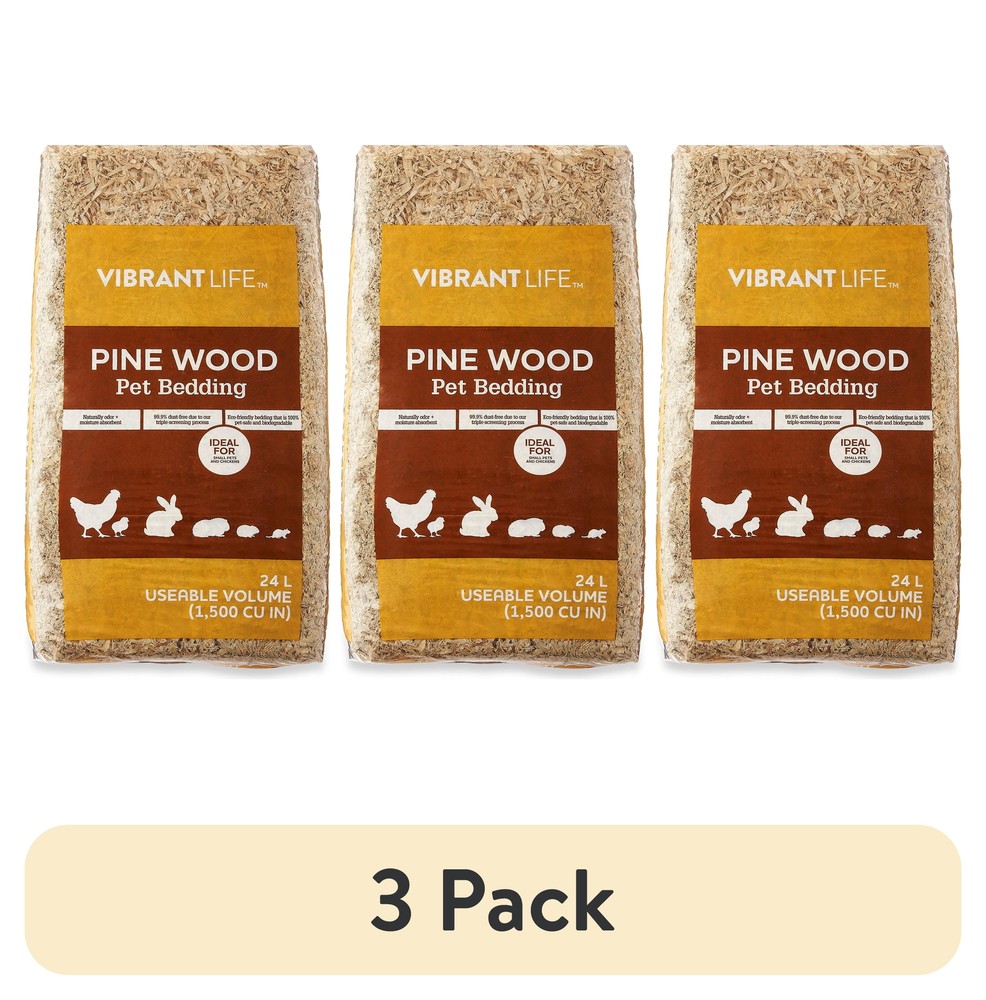 2 pack Pine Pet Bedding for Small Pets and Chickens, 24 L