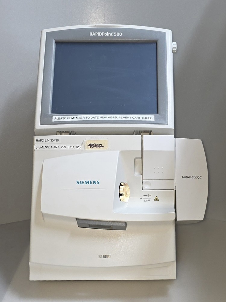 Siemens - RAPIDPoint 500 - Blood Gas Analyzer Bar Code Reader Touchscreen LCD