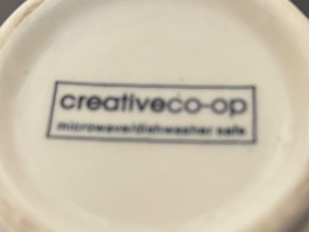Creative Co-Op Ceramic Nesting Set Of 4 Grey & White Measuring Cups