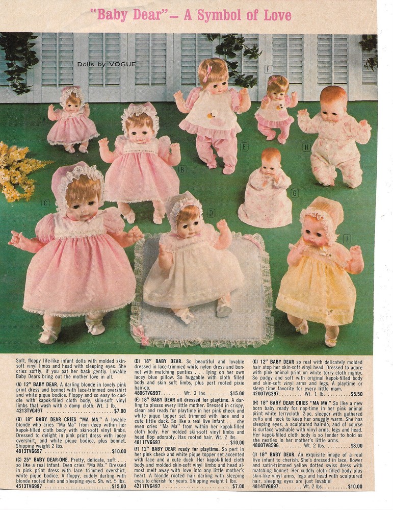 Vogue Doll Co. Ads & Catalog Pages for Identification