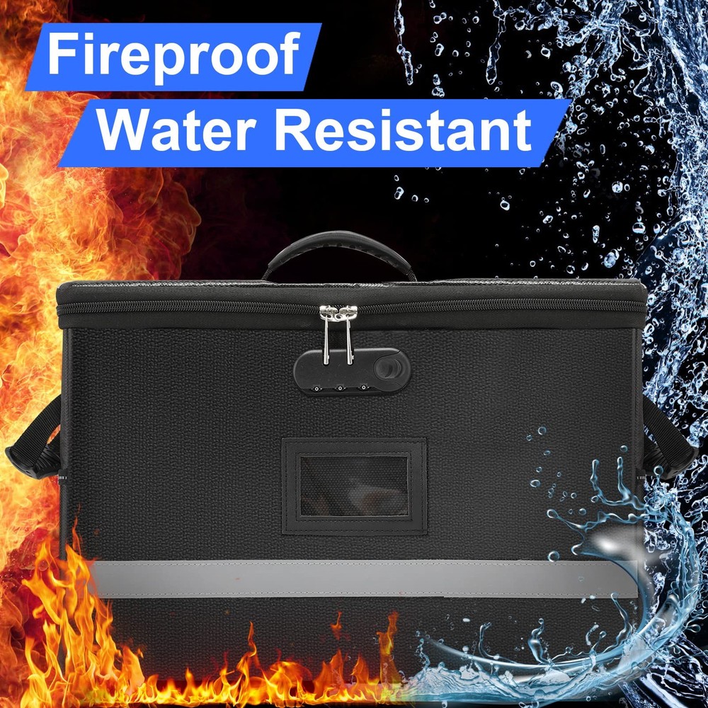 File Organizer, Fireproof File Box with Lids, Important Document Organizer Bo...