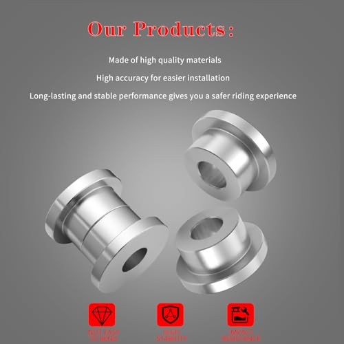 Solid Billet Handlebar Riser Bushings Compatible with Harley Softail Silver