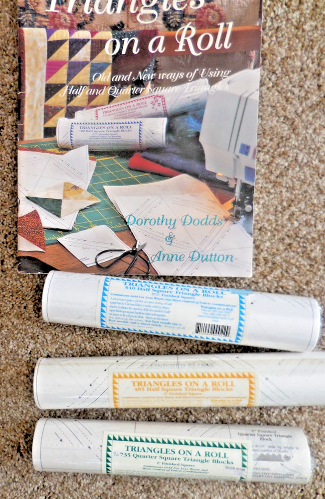 NOS Triangles On a Roll Dodd & Dutton Book + Half Square Triangles, 3 Sizes! #2