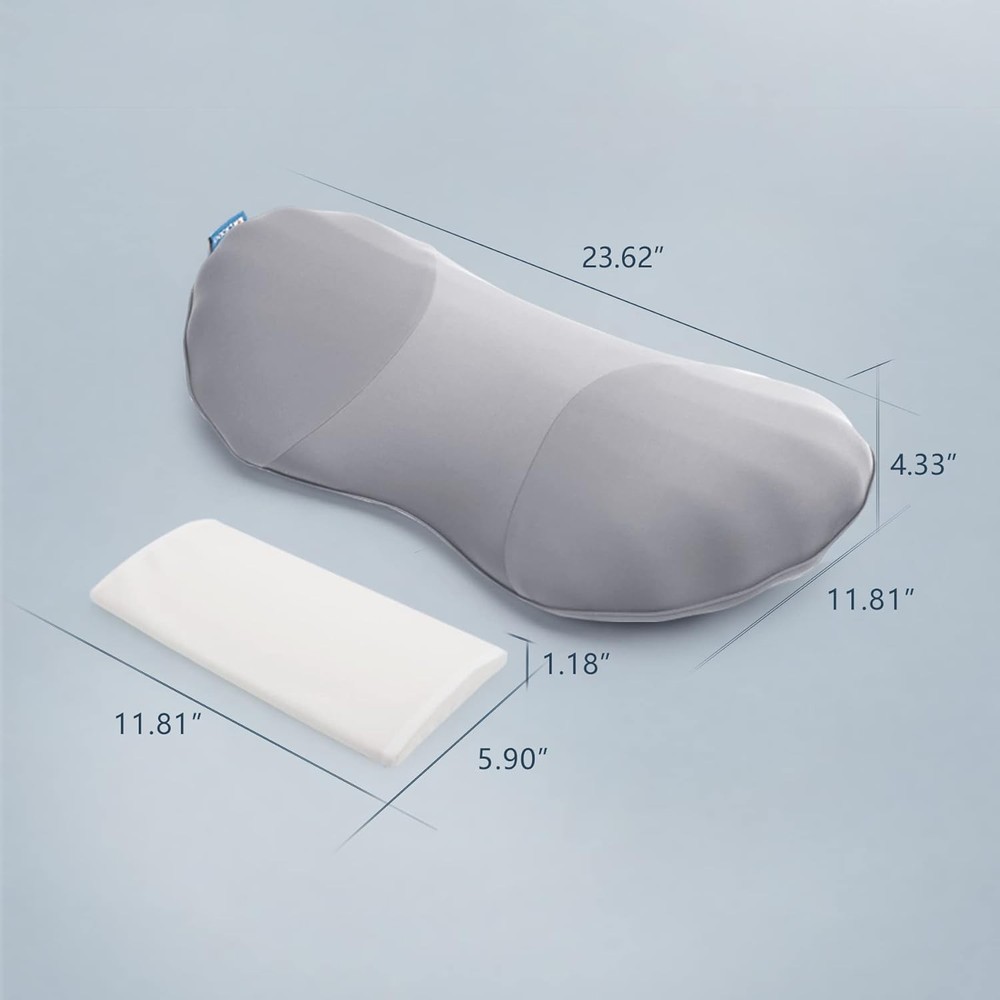 RESTCLOUD Adjustable Lumbar Support Includes 2 removable pads, Moon Grey
