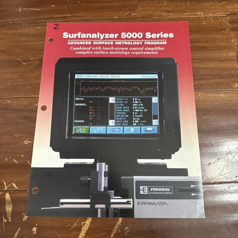 Federal Co Surfanalyzer 5000 Series Surface Metrology Program Data Sheet Catalog