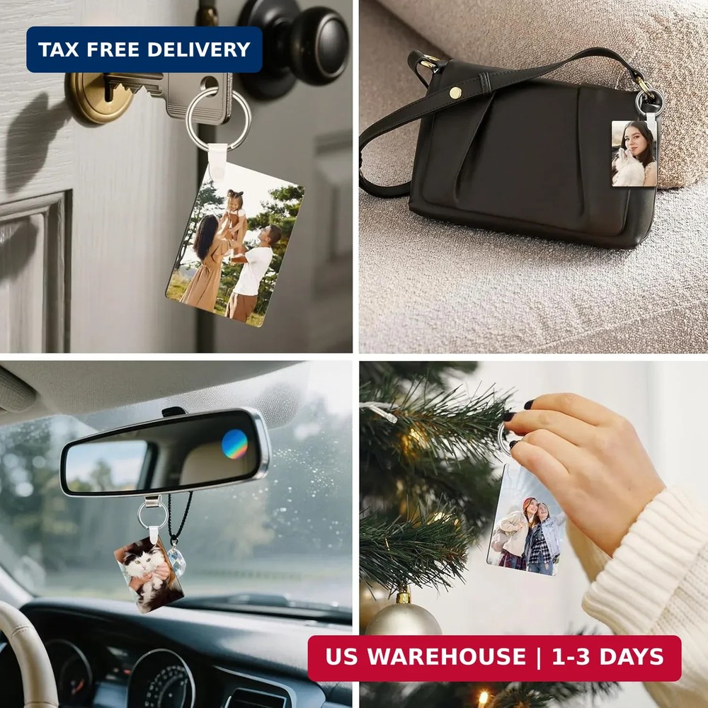 90Pcs Sublimation Keychain Blanks,Blank Keychains MDF Double Sides Rectangle Rou