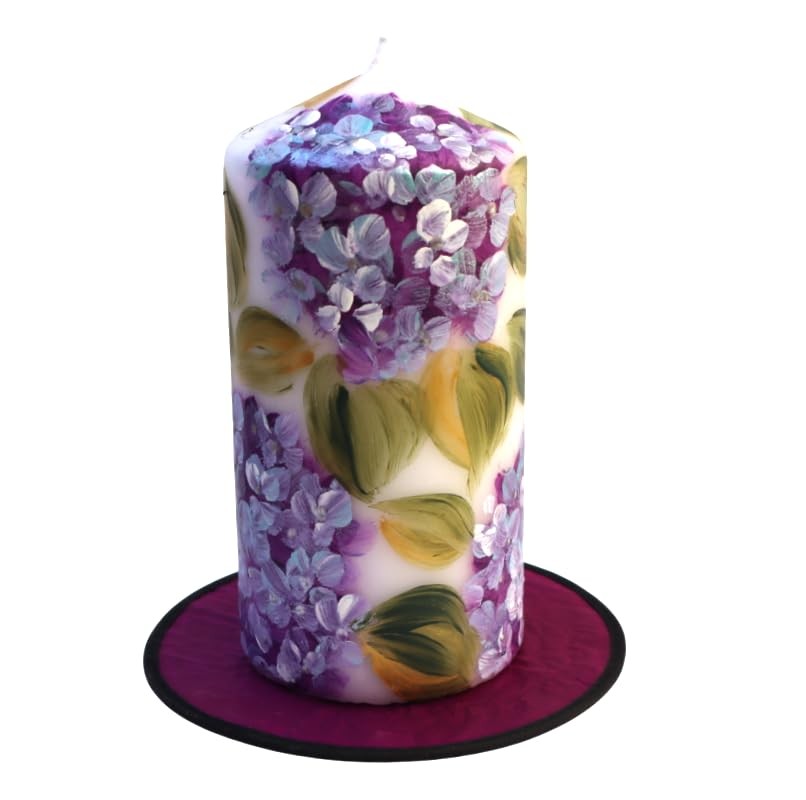 Pretty Decorative Unscented Dripless Romantic Large Tall Decorated White Pill...