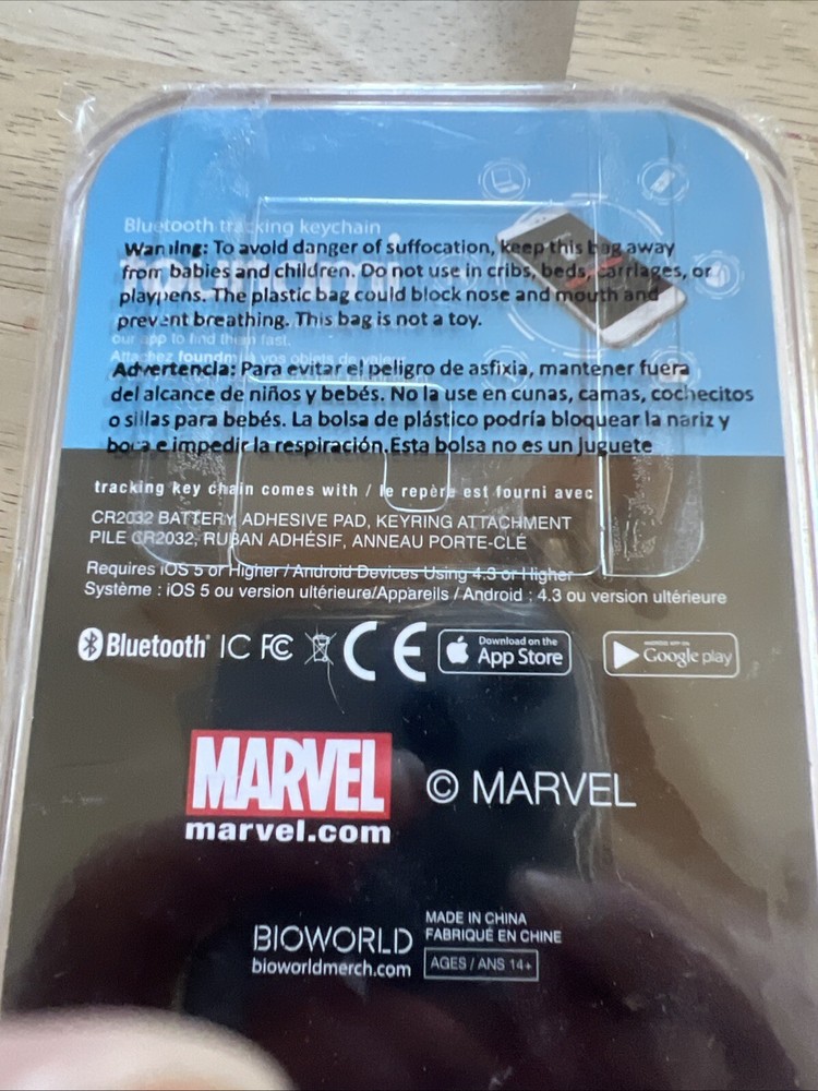 Black Panther Foundmi Bluetooth Tracker Backpack Keys GPS Marvel Keychain