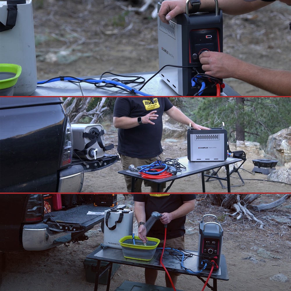 CAMPLUX 1 lb Propane Portable Water Heater Table Top Instant Hot Camping Shower