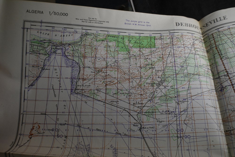 1942 *WW2* Debrousseville Algeria Map