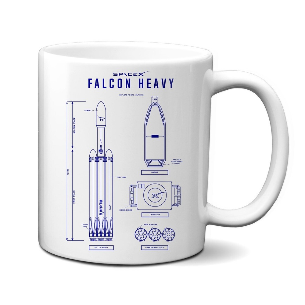 Falcon Heavy Blueprint 11oz Mug