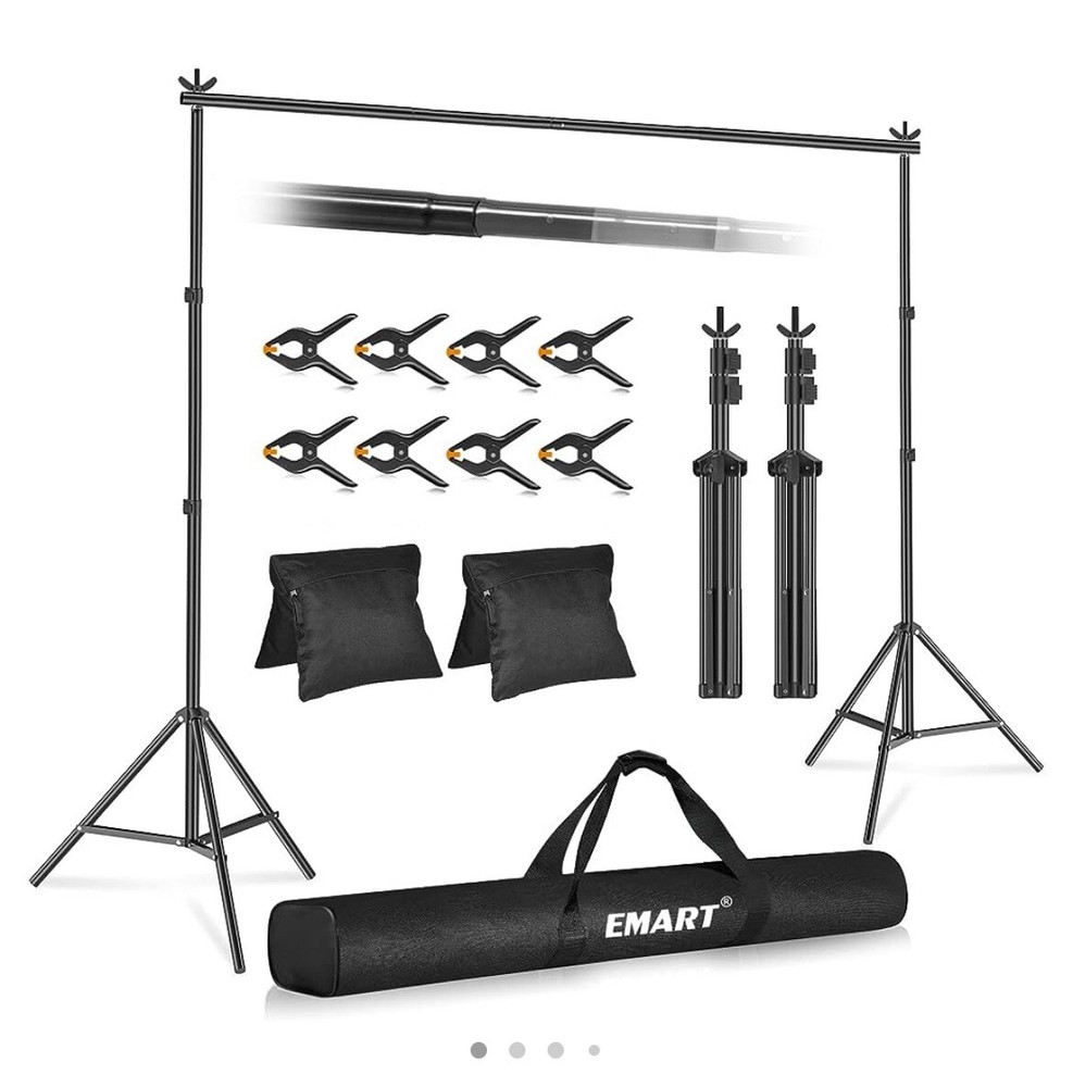 New Emart Photo Video Adjustable Backdrop Support System 10ft x 7ft