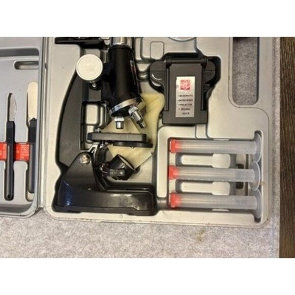Deluxe Microscope Set Kit 100x-1200x Magnification Kids Science Lab Tools Case