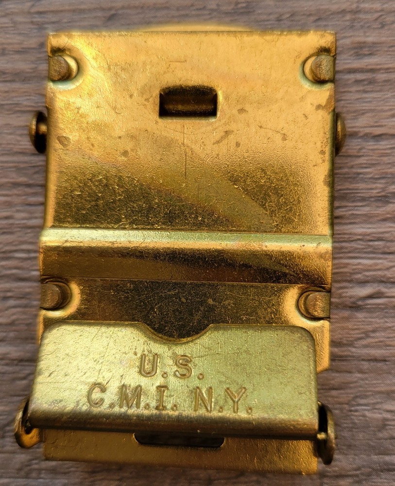 3 Vintage US Navy Belt Buckles Solid Brass US Made