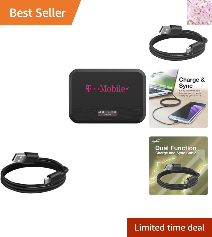 Shielded USB 2.0 DirectSync Cable for Franklin Wireless T9 - 5 Gbps Performance