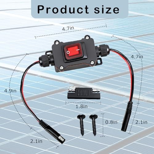 12V Inline Toggle Power Switch, 12AWG on/Off Switch SAE to SAE Cable, IP67