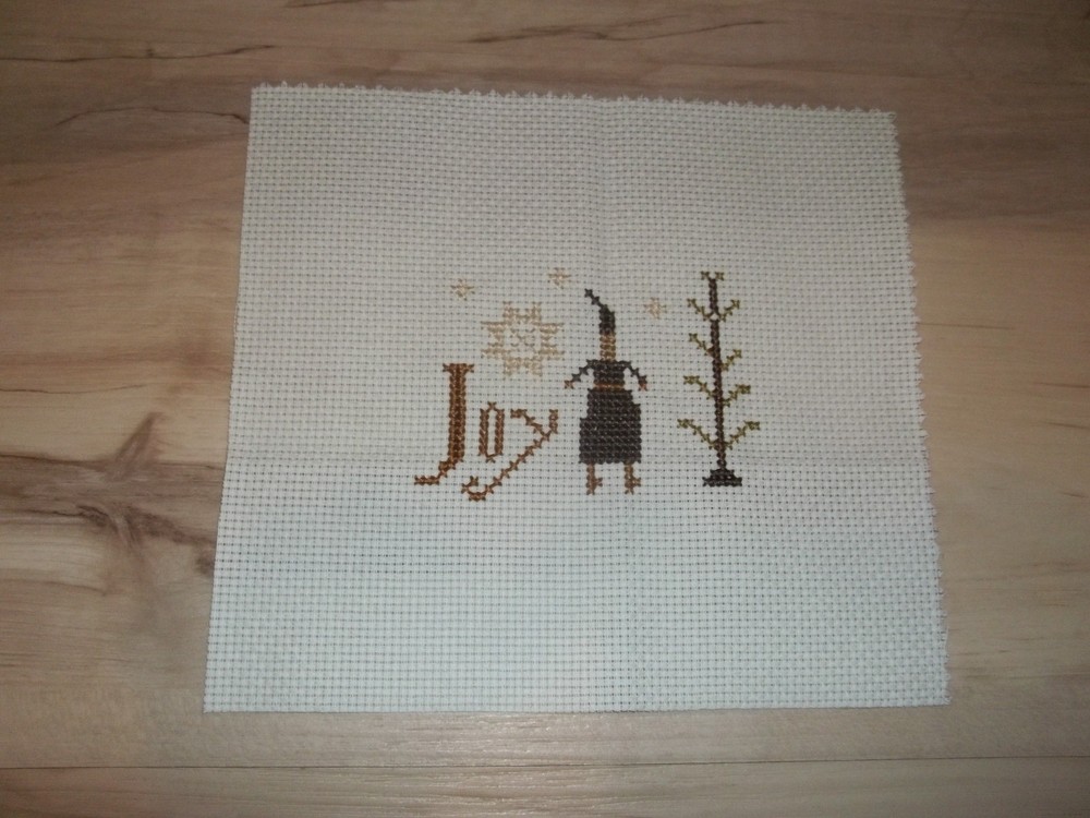 Christmas Cross Stitch Completed "Joy"