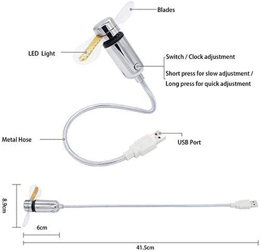 BREIS New USB Clock Fan with Real Time Clock and Temperature Display Function...