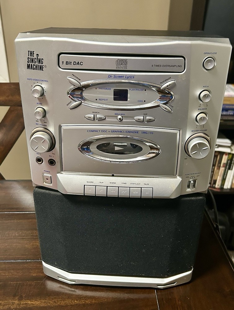 The Singing Machine Karaoke CD Cassette Mics Missing - Working Unit