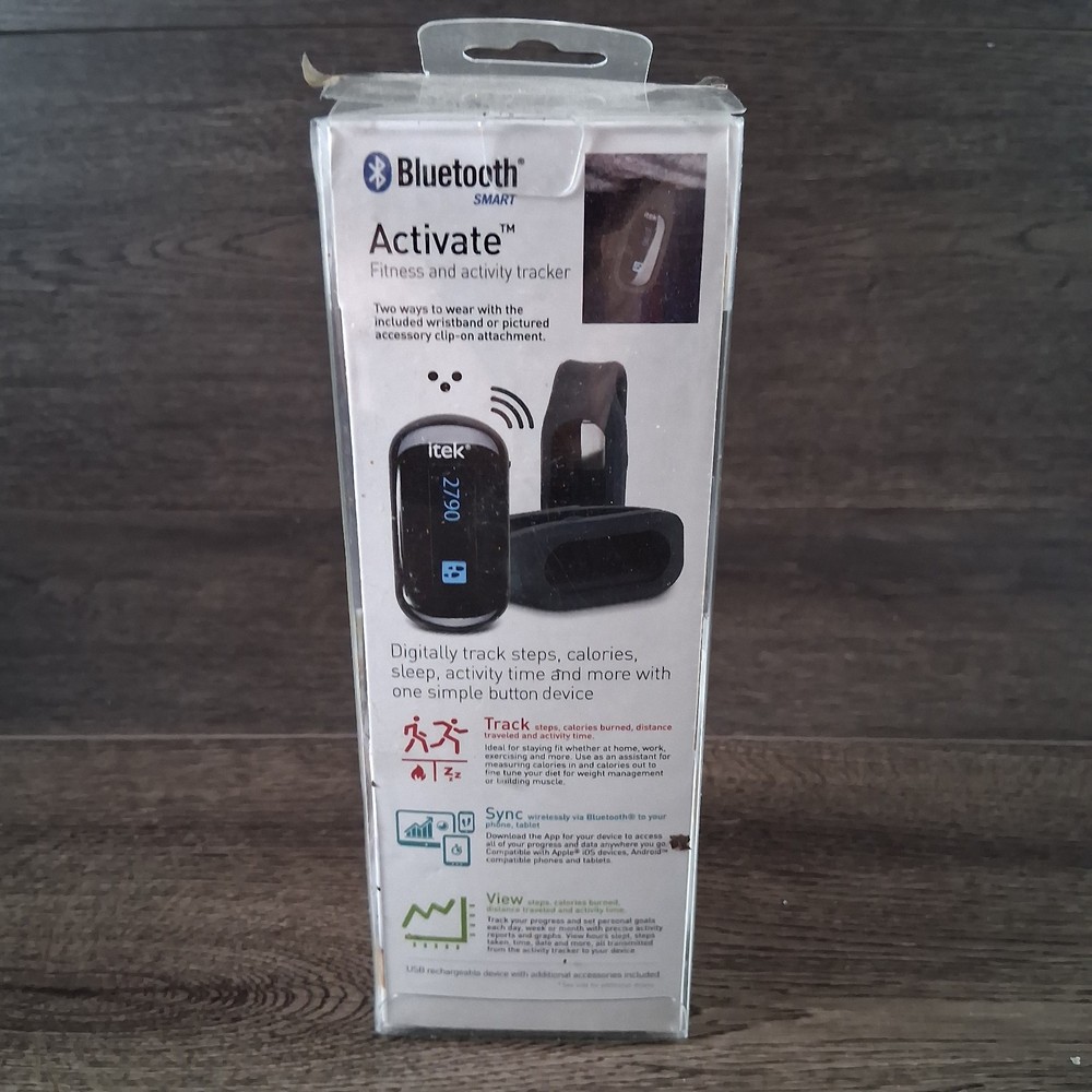 Itek Fitness & Activity Tracker (Black) - Bluetooth Phone App