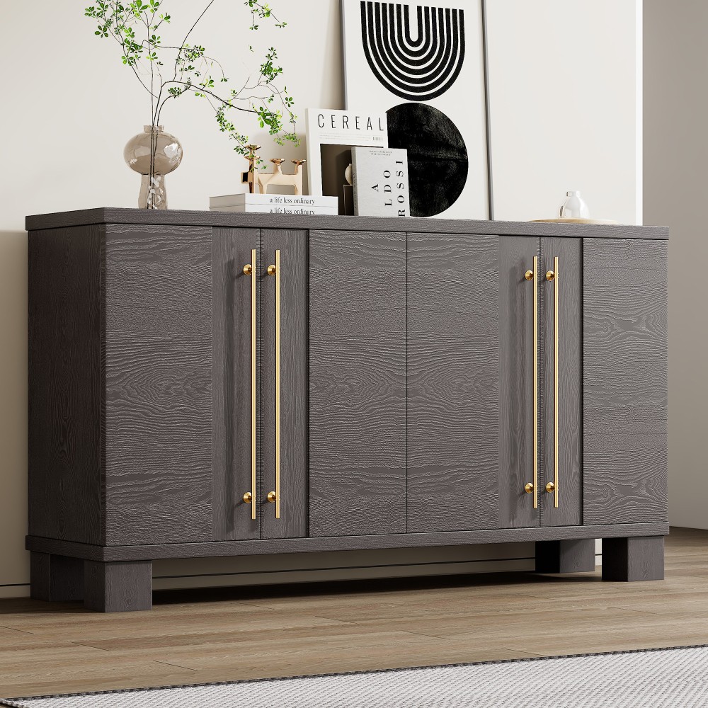 Sideboard Buffet Cabinet with Storage, Wood Sideboard with Adjustable