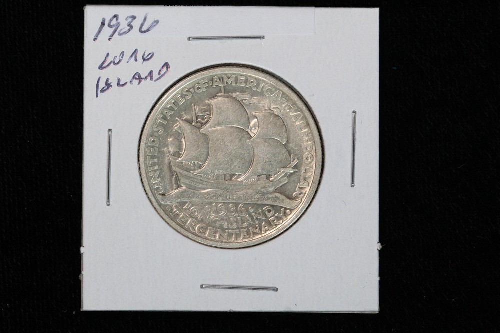 1936 Long Island Tercentenary Commemorative Half Dollar 2PVT