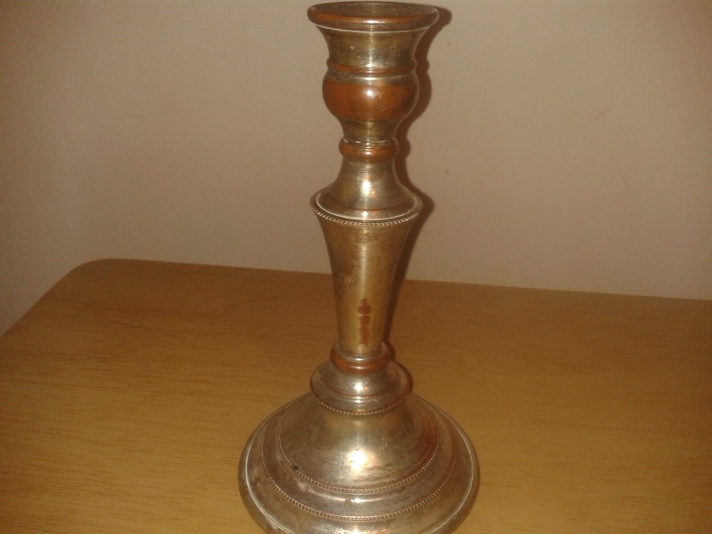 Vintage silver on copper candlestick. 20cm's. (C8)