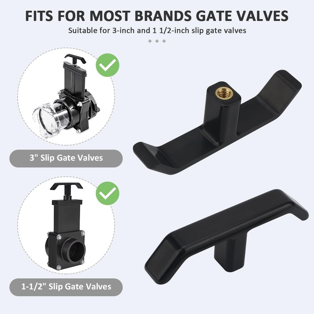 JIYIZO 2pcs RV Waste Valve Handle Replacement for Extension Black