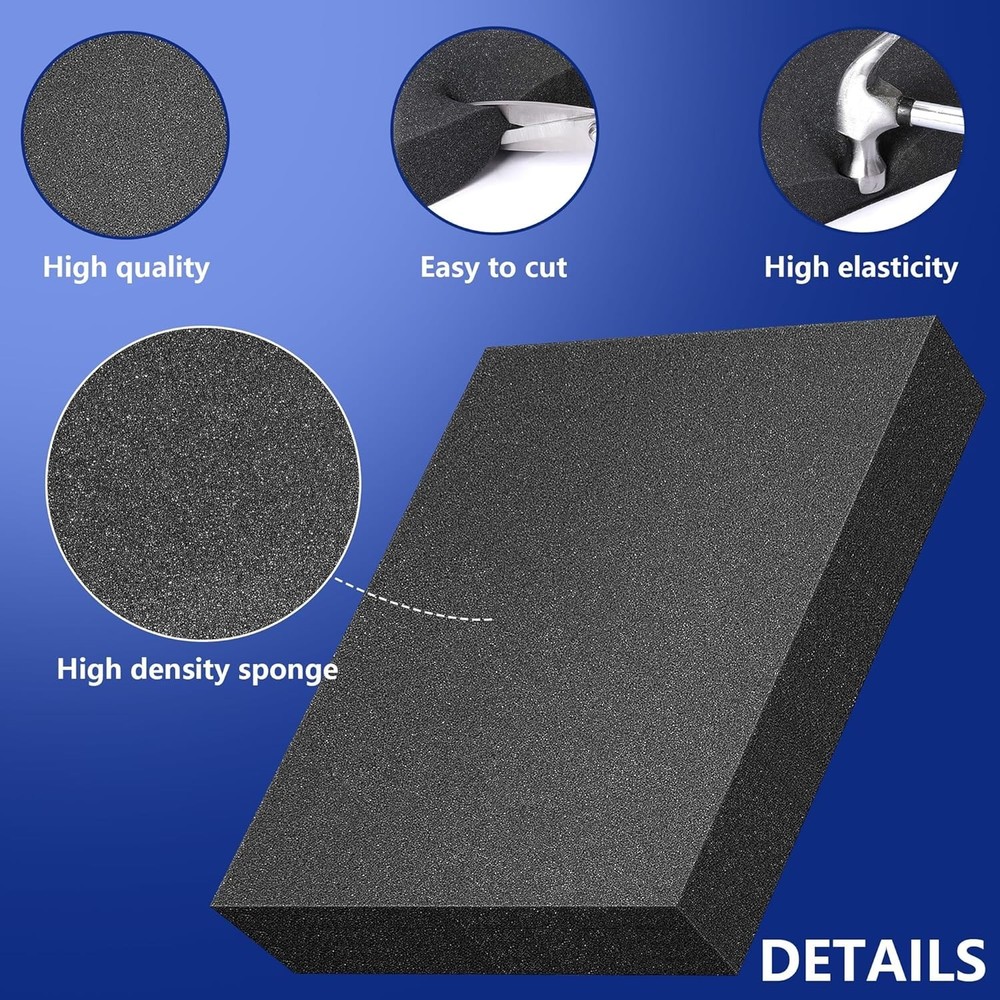8 Pcs Cuttable Polyurethane Foam Sheets - Safe Storage for Toolboxes & Crafts