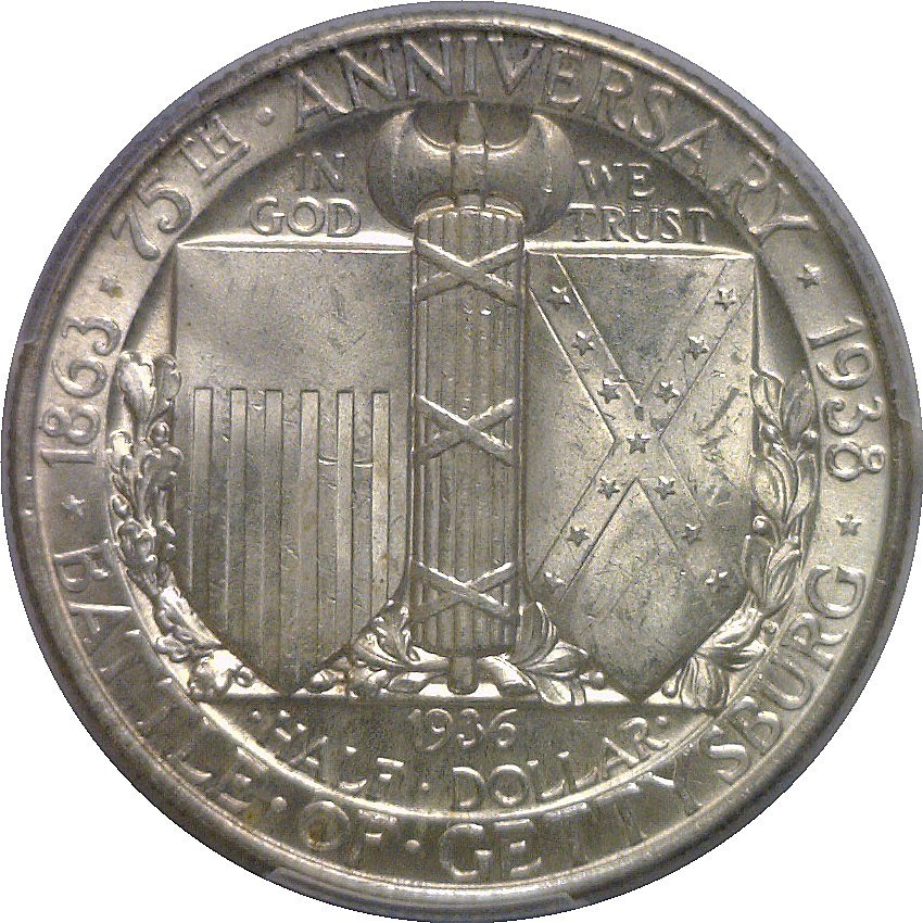 1936 Gettysburg Commemorative Half Dollar PCGS MS-66