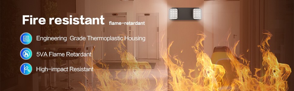 UL Listed 1 Pack Black Emergency Exit Lighting with Battery Backup For Home.