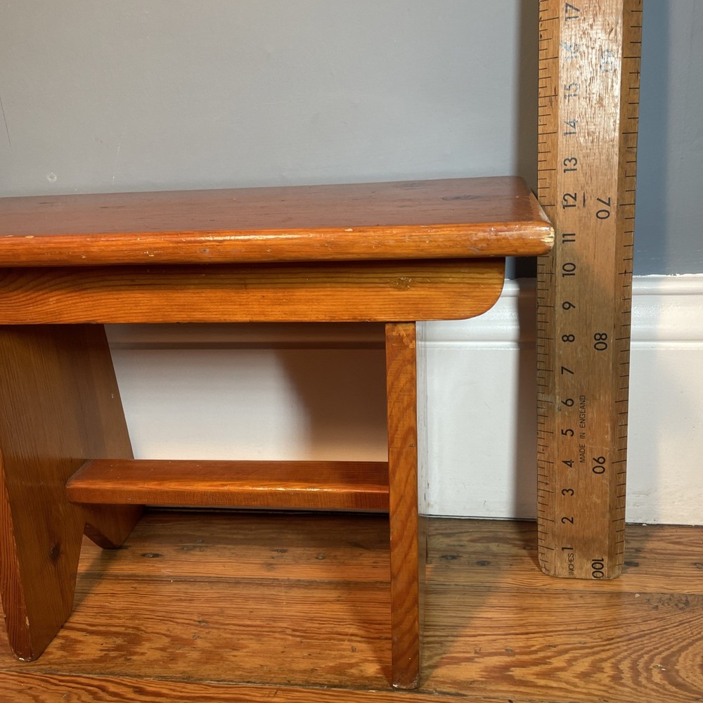 Vintage Rustic Country Cottage Old low Stool Bench