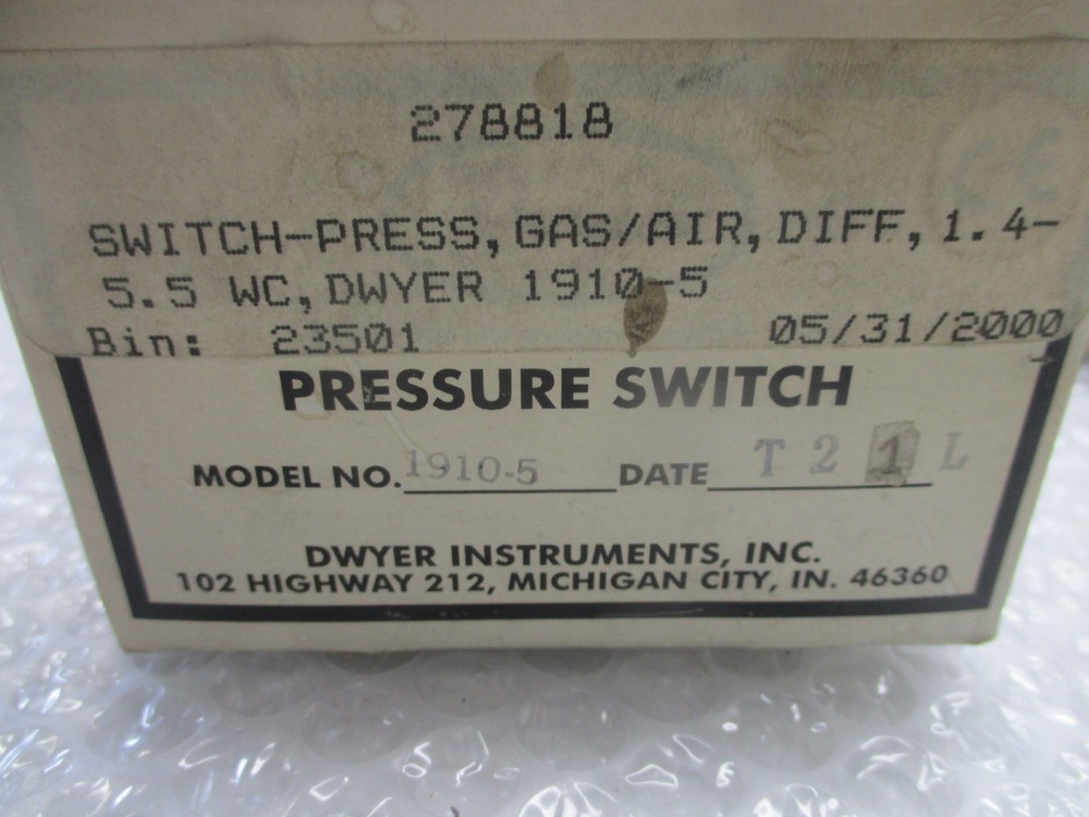 DWYER 1910-5 SWITCH NSMP