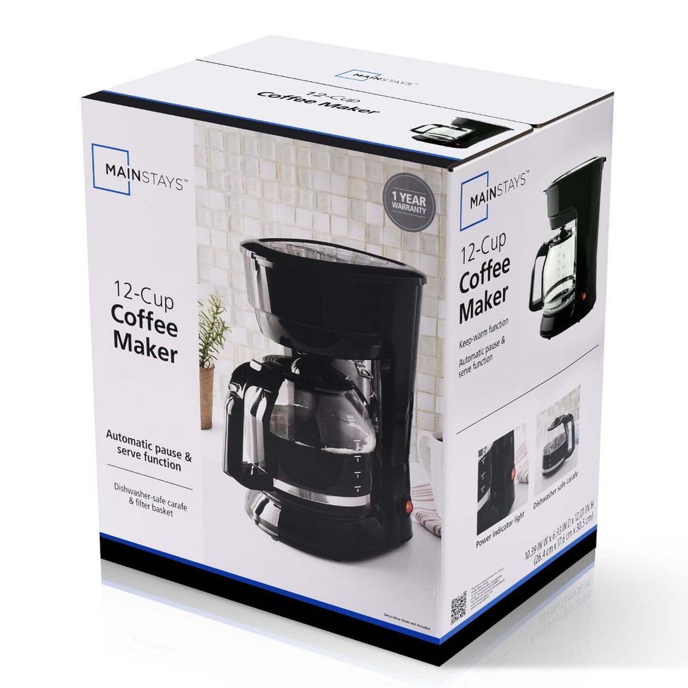 12 Cup Coffee Maker Black, Drip Coffee Maker