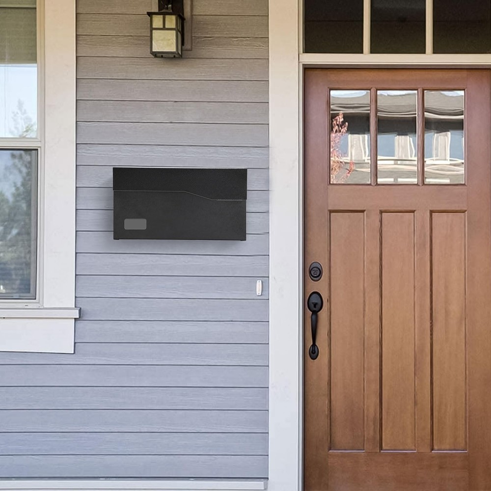 xydled Mailbox with Key Lock, Locking Wall Mount Mail Boxes for Outside, Stee...
