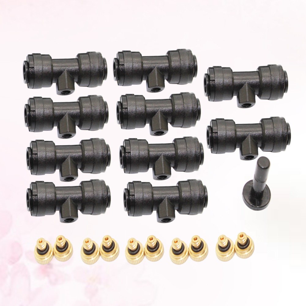 21 Pcs Copper Nozzle Sprayers Irrigation Atomization Drippers Black Golden Set