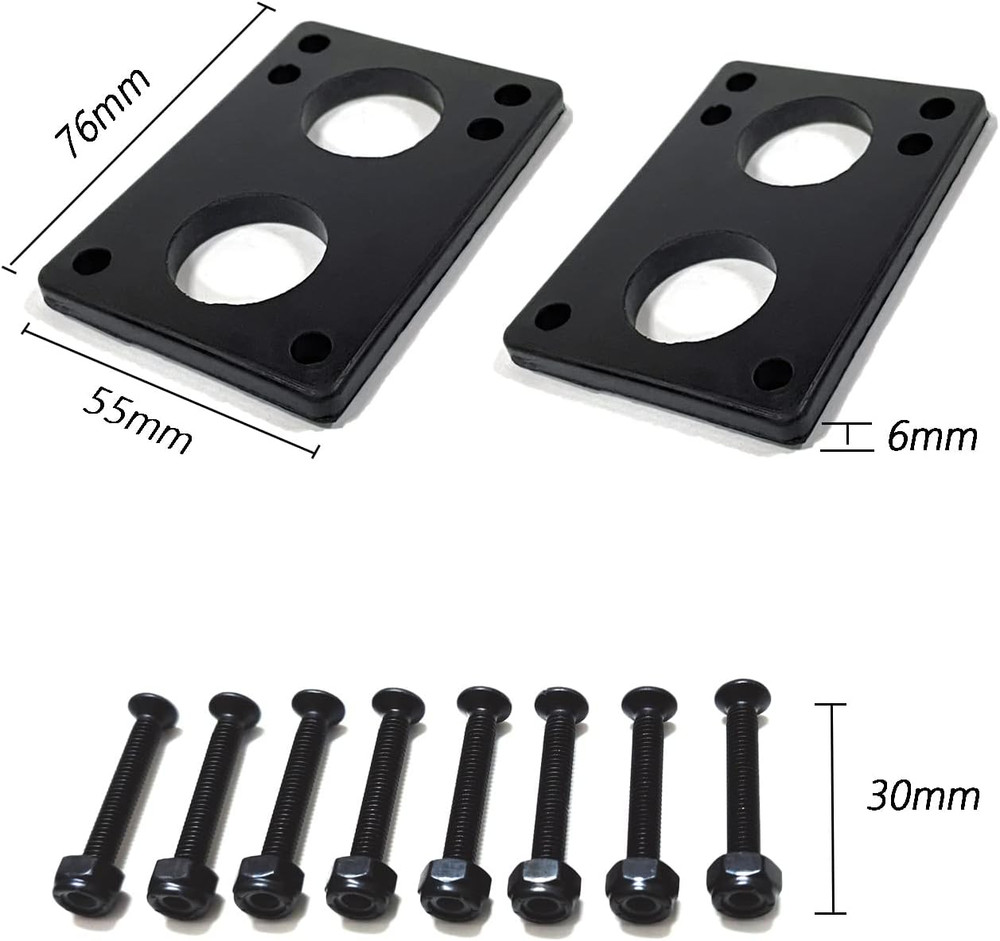 70mm Longboard Wheels 80A with ABEC-9 Bearings Riser Pads Hardware Kit