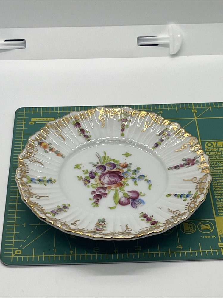 Hand painted Floral Ramekin And Saucer