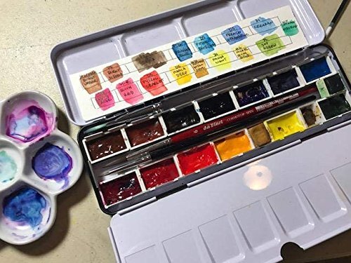24PCS Plastic Empty Watercolor Paint Pans Full Pans White