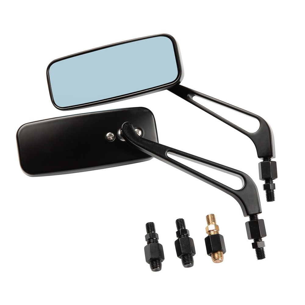 Black US Rectangular Motorcycle Rear View Side Mirrors For Harley Davidson