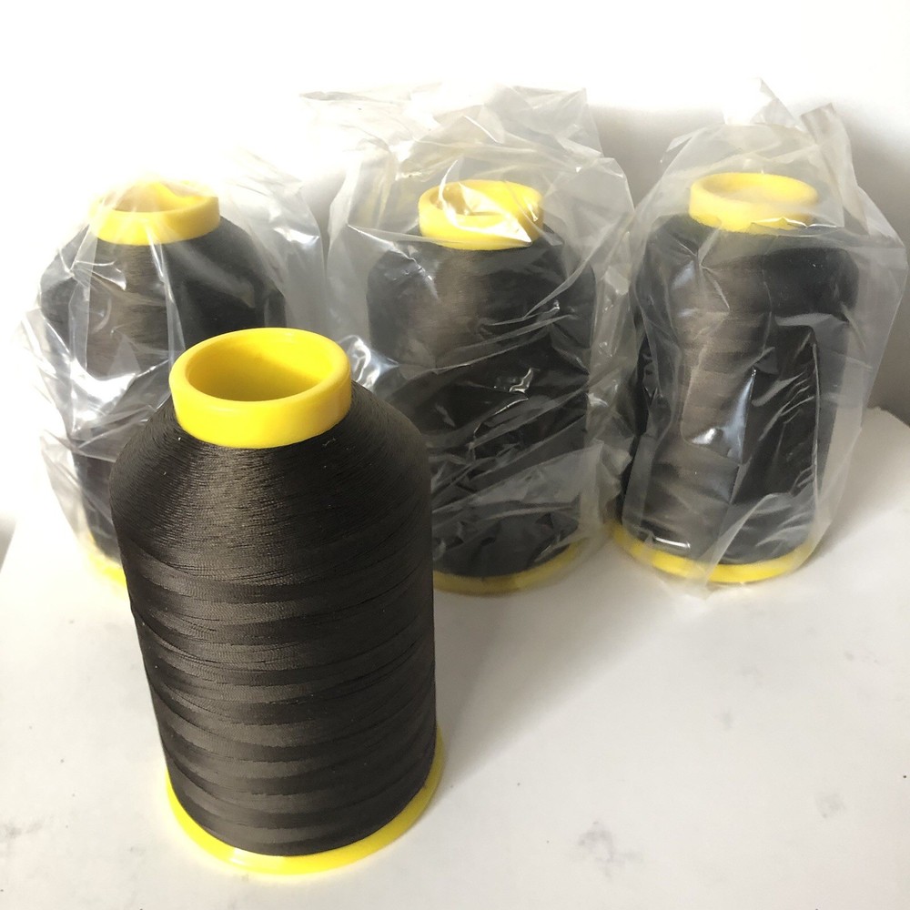 New  Set Of Four Polyamide Spools Sewing Thread Black New