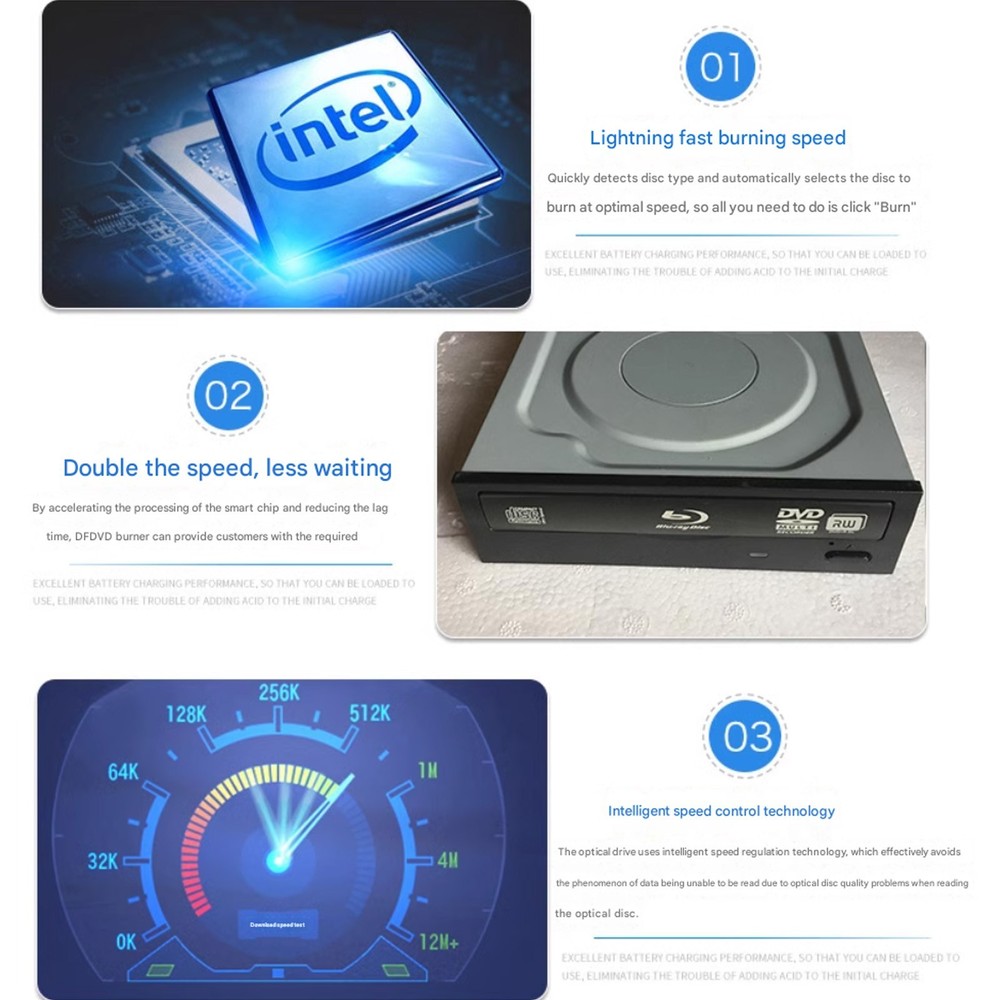 Desktop Computer Internal SATA Blu Ray BD Combo Player DVD Burner Reader Drive