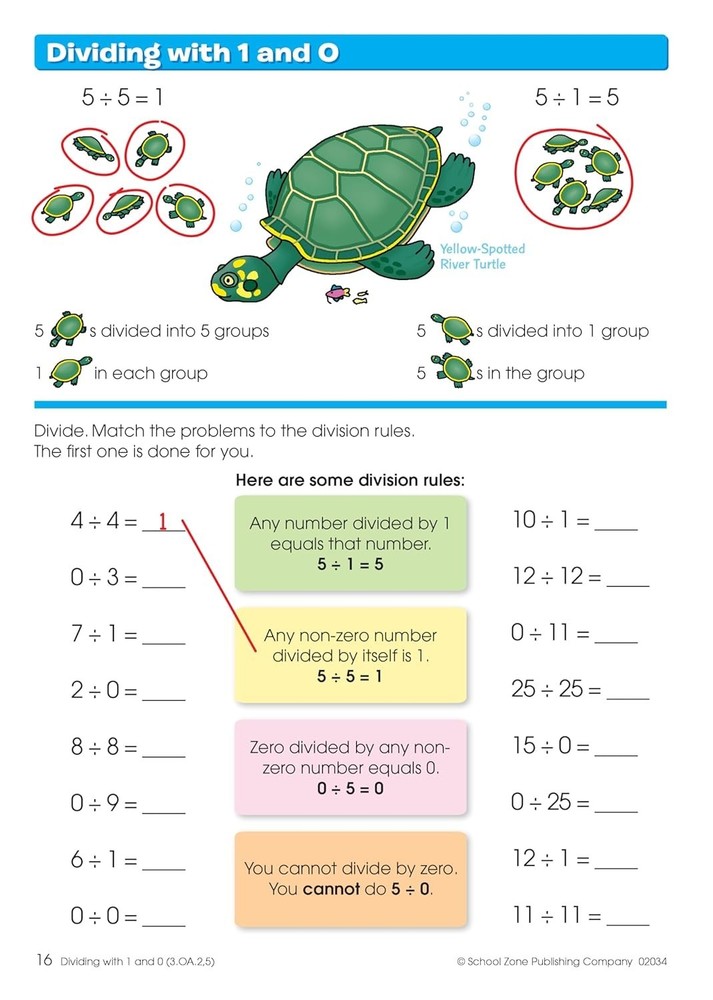 School Zone Multiplication & Division Workbook: 32 Pages, 3rd Grade, 4th Grade