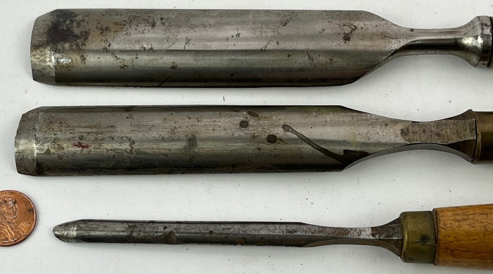 3 James Swan Socket Firmer Gouges with Handles 1 ", 7/8" & 1/4" Ready To Use